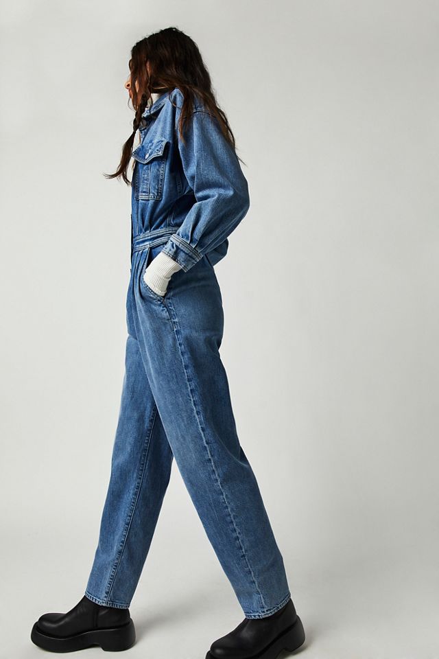 The Pleated Prep Curbside denim jumpsuit