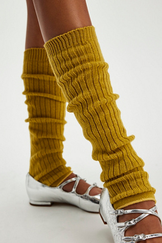 Ribbed Leg Warmers At Free People In Bitter Yellow