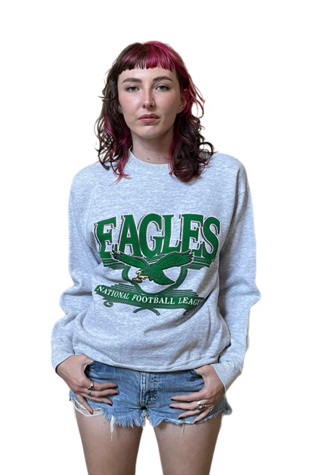 CustomCat Philadelphia Eagles NFL Crewneck Sweatshirt Sweater/White / 5XL