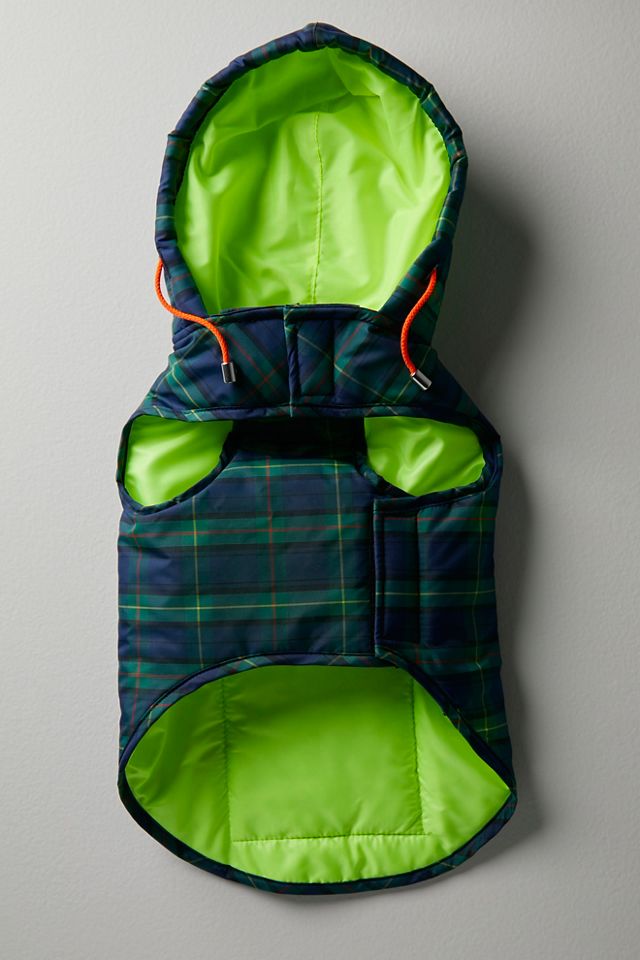 Plaid Colorblock Dog Puffer Jacket #4