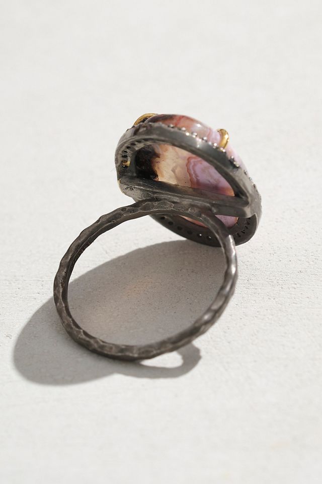 Robindira Unsworth Pave Diamond Agate Ring #1