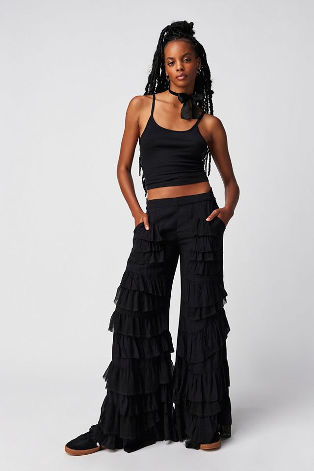 Black 2025 frill trousers