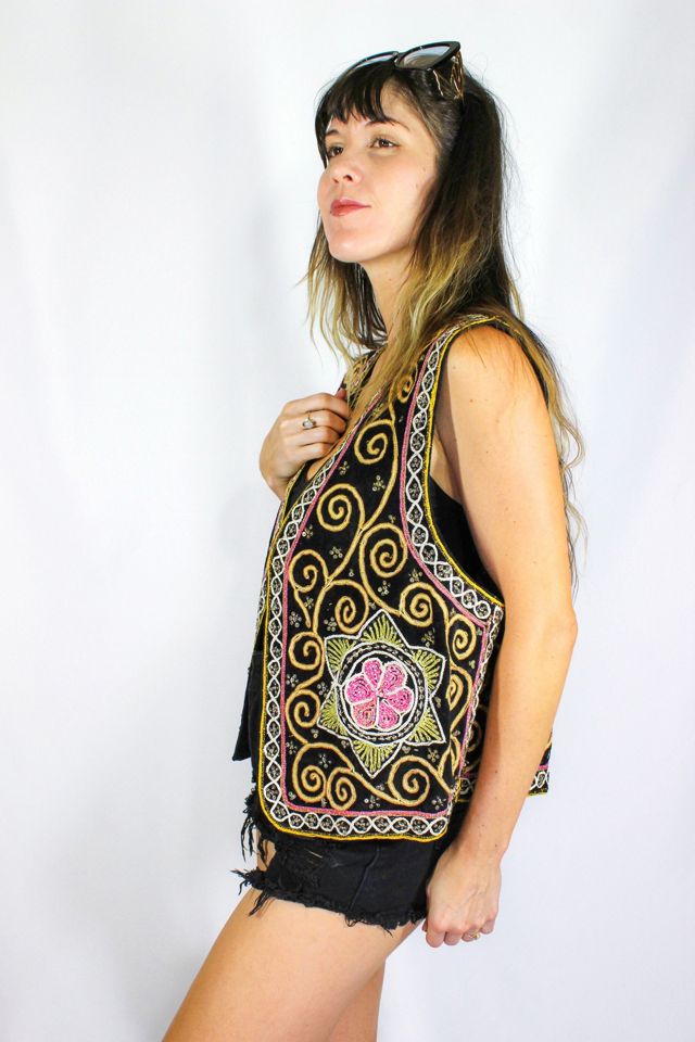 1970s Bali Beaded Banjara Floral Vest Selected By Moons + Junes Vintage #3
