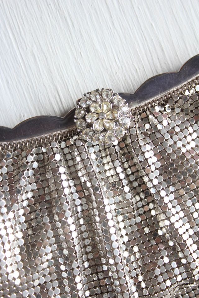 Vintage Whitting & Davis Silver Mesh Rhinestone Evening Clutch Selected By Moons + Junes Vintage #2