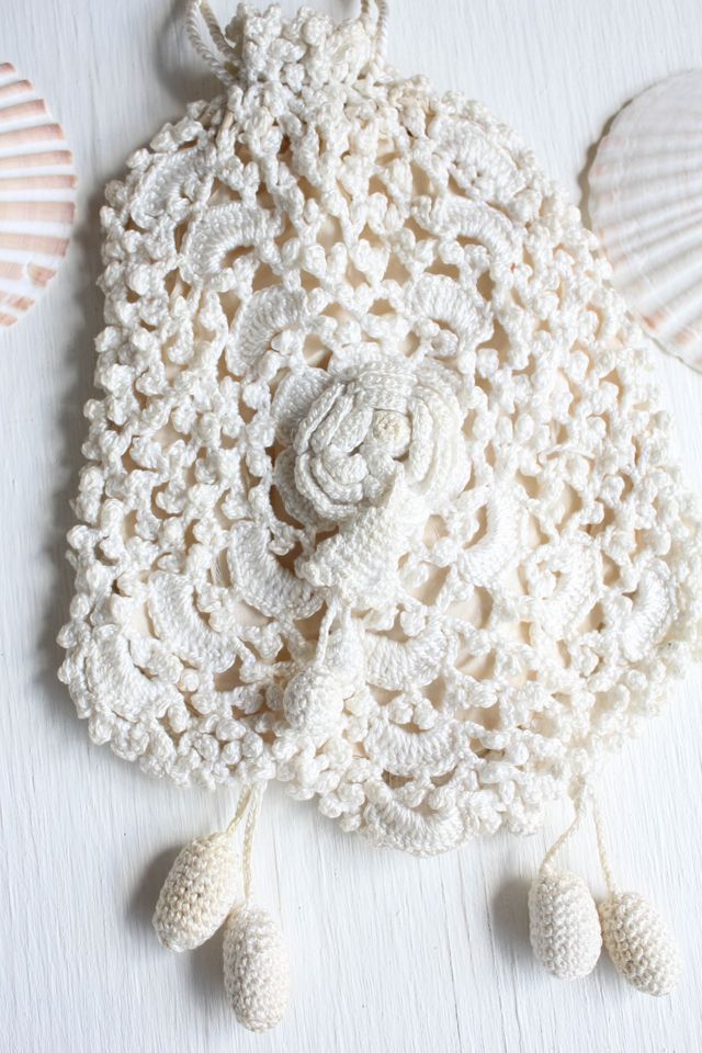1920s Vintage White Floral Crochet Handbag Selected By Moons + Junes Vintage #1