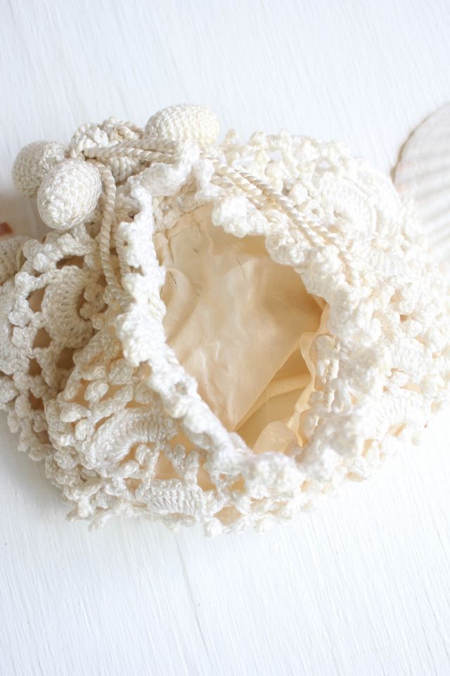 1920s Vintage White Floral Crochet Handbag Selected By Moons + Junes Vintage #2