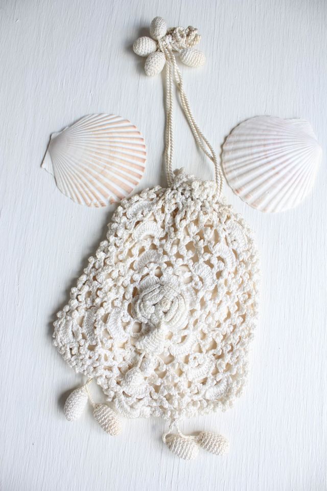 1920s Vintage White Floral Crochet Handbag Selected By Moons + Junes Vintage #3