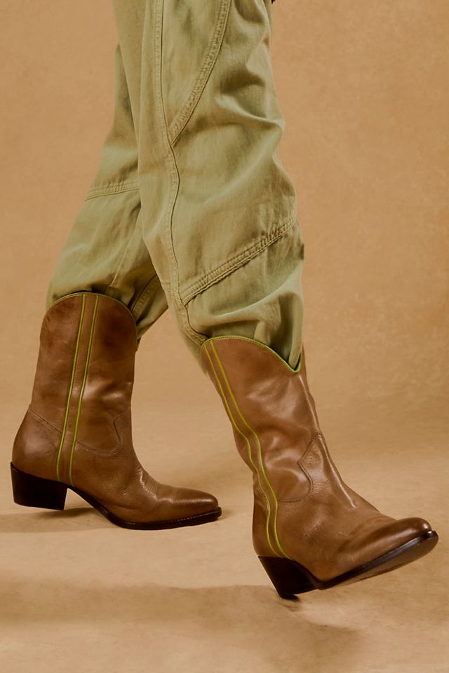 Free People Borderline Western Boot Distressed Tan EU