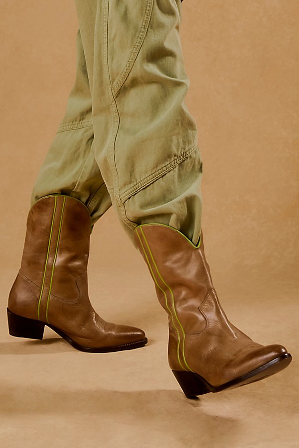Fp Collection Borderline Western Boots In Distressed Tan