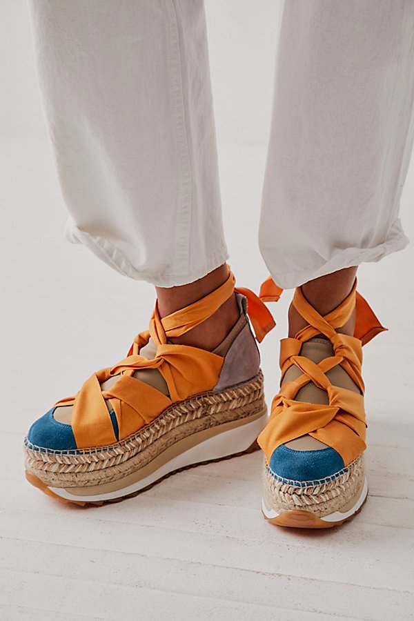 Free People Chapmin Double Stack Sneakers In Vitamin C
