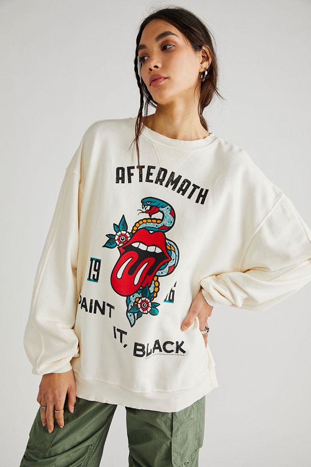 Oversized Round Neck Pullover in Stone