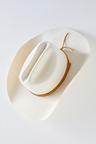 Ridge Felt Cowboy Hat by Lack of Colour at Free People in Ivory, Size: Medium