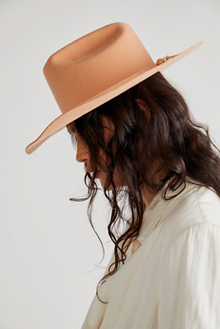 Ridge Felt Cowboy Hat by Lack of Colour at Free People in Peach, Size: Medium