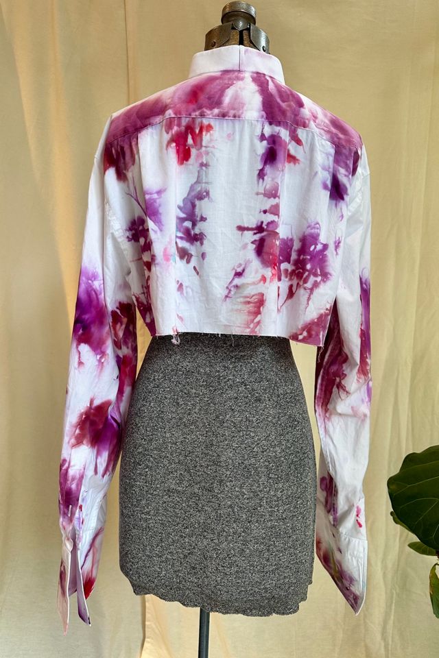 KA.TL.AK Wearable Art Magenta Cropped Tuxedo Shirt #2