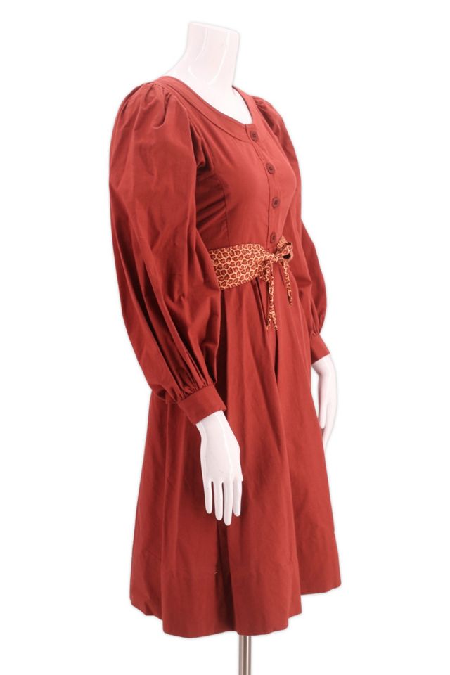 1970s Terracotta Cotton Peasant Dress Selected By Ritual Vintage #1