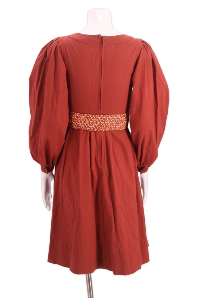 1970s Terracotta Cotton Peasant Dress Selected By Ritual Vintage #2