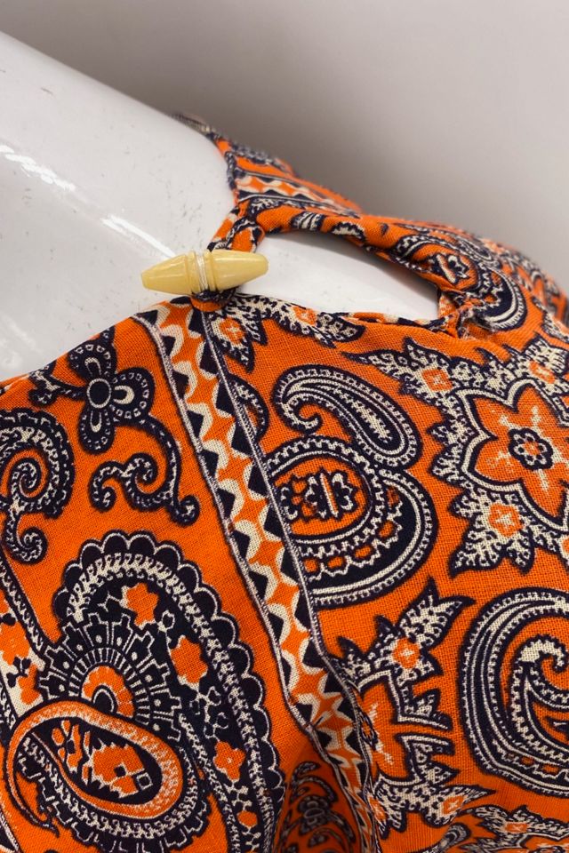 1960s Orange Crush Paisley Poncho Top Selected By Ritual Vintage #3