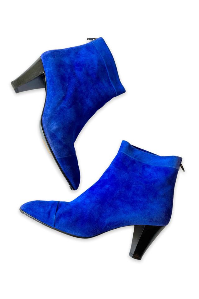 Cobalt blue outlet suede booties