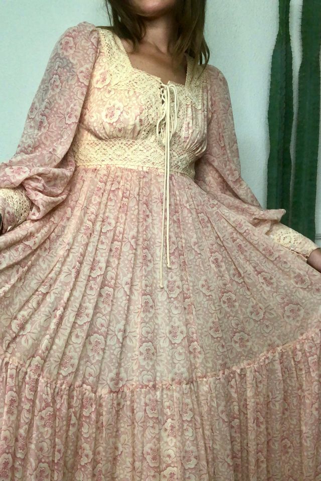 1970s Gunne Sax Pink Prairie Dress main image 1