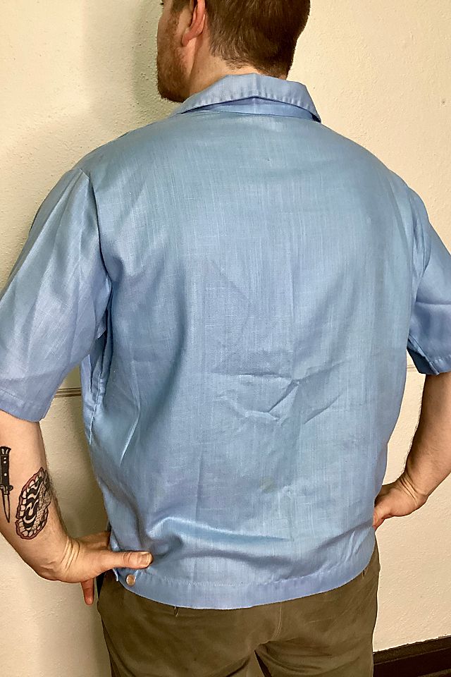 Vintage 50/60's Sky Blue Shirt Jacket Selected by Cherry Vintage 50/60's Sky Blue Shirt Jacket Selected by Cherry