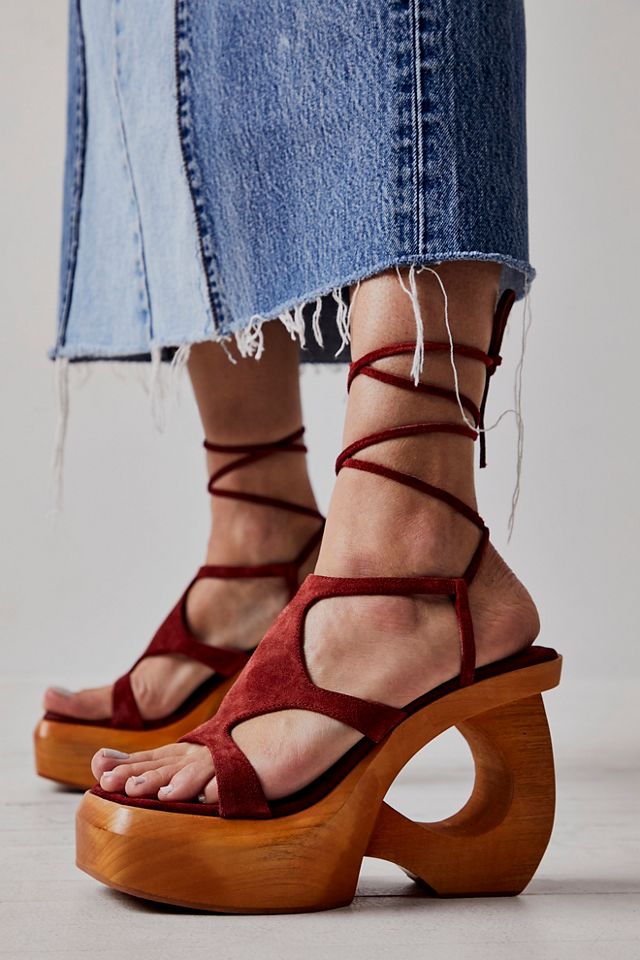 free people lace up heels