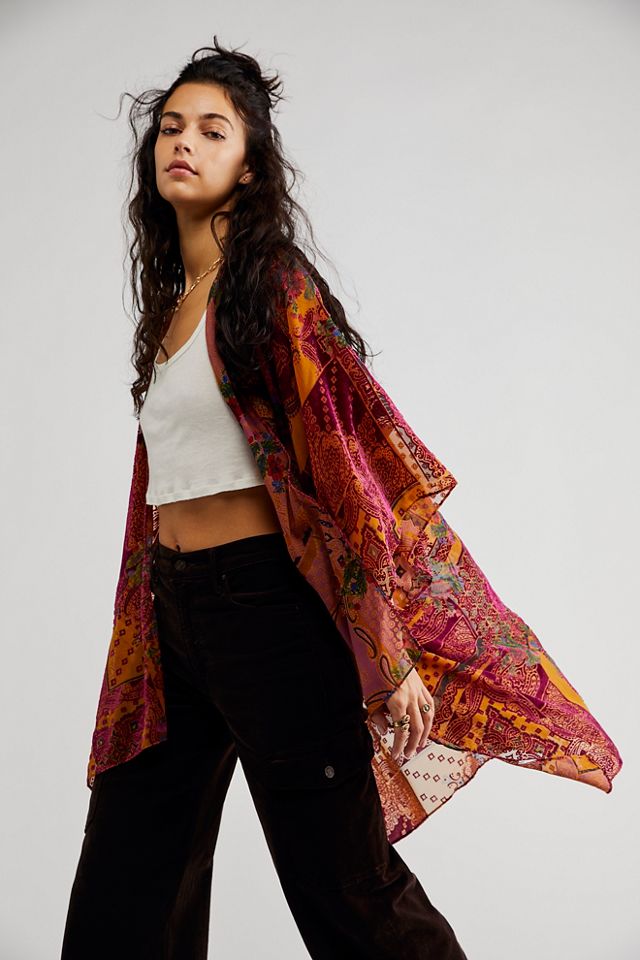 Stevie Patchwork Burnout Kimono