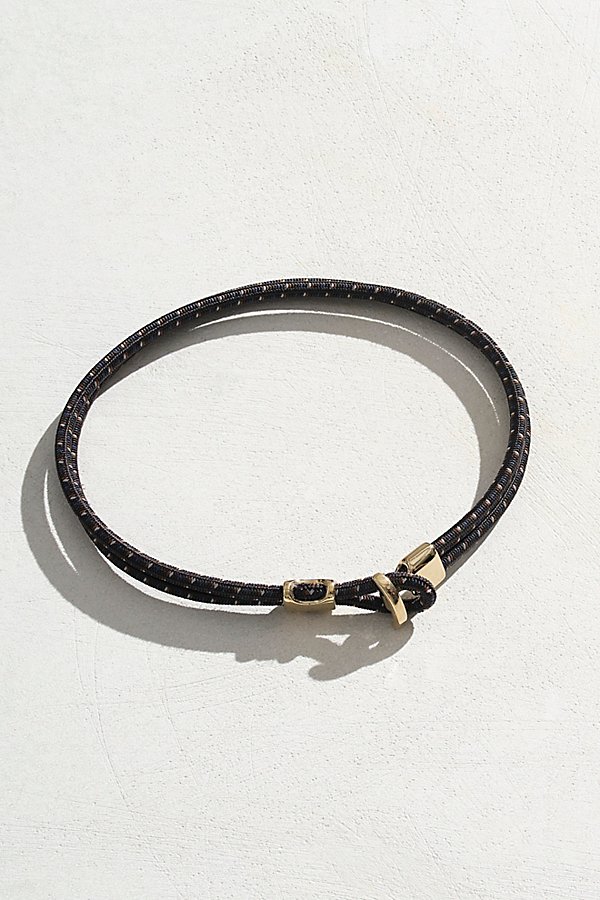 Miansai Orson Loop Bungee Rope Bracelet In Black Brown Gold Vermeil