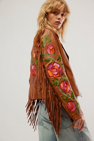 FP X Mauritius Crissy Floral Fringe Jacket | Free People