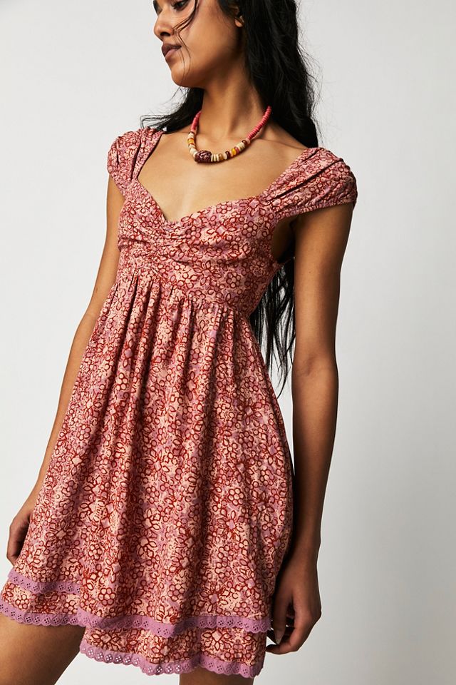 Free people floral mini dress sale