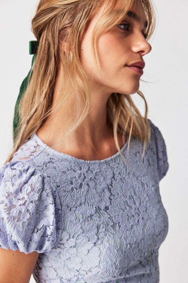 Free People Lavender Crochet Lace Ruffled Mini Dress with Tie Details – The  Plus Bus Boutique