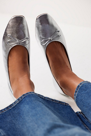 Silver Flats Silver Ballet Flats Flat Dress Shoes Free People