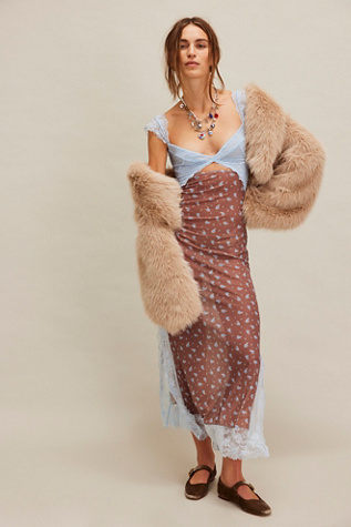 Suddenly Fine Maxi Slip By Intimately At Free People In Cafe Combo, Size: Small