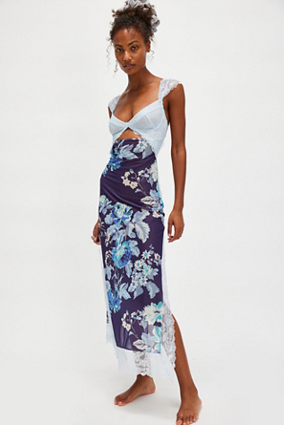 Suddenly Fine Maxi Slip By Intimately At Free People In Blackberry Combo, Size: Large