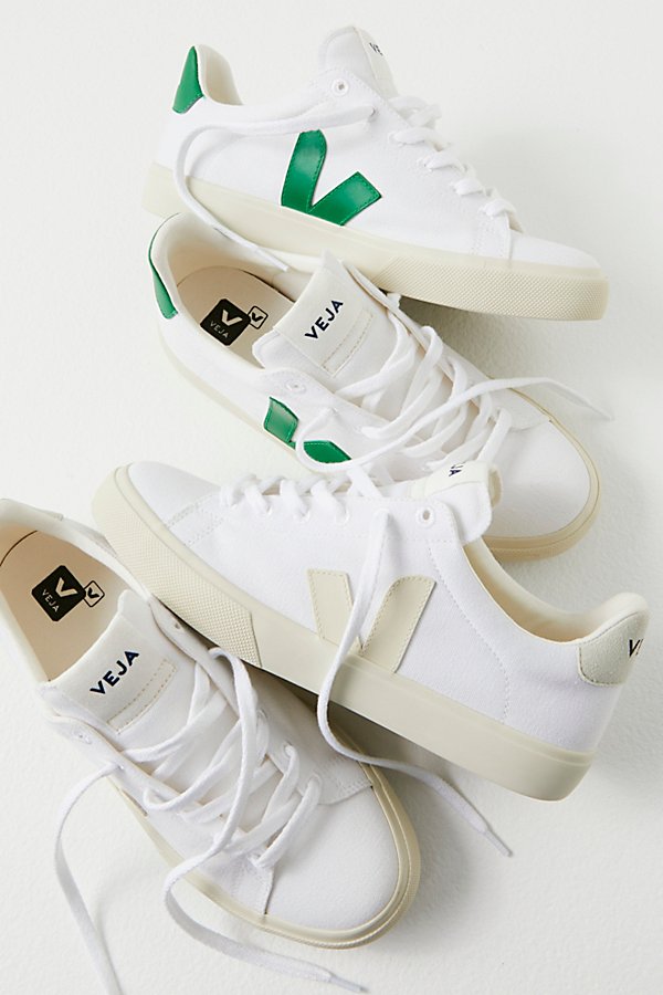 Veja Campo Canvas Sneakers In White / Pierre