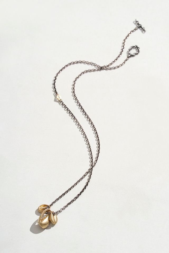 M. Cohen Gold Shells On Oxidized Chain Necklace #1