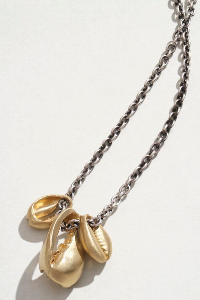 M. Cohen Gold Shells On Oxidized Chain Necklace #2