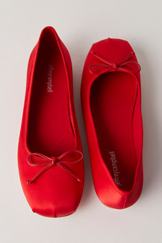 Aurora Flats by Jeffrey Campbell at Free People in Red Satin, Size: US 6