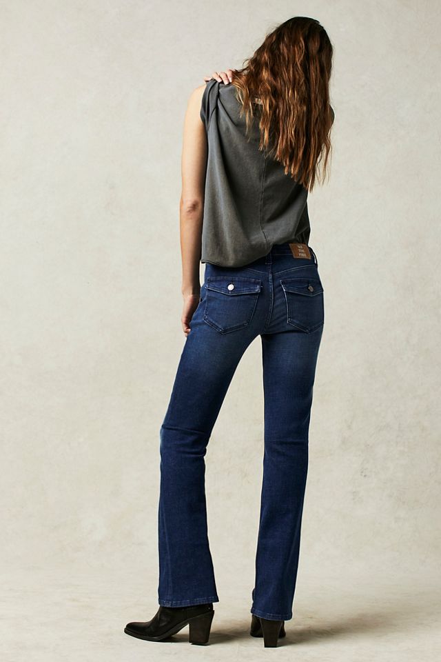 Varsity Blues Mid-Rise Slim Flare Jeans