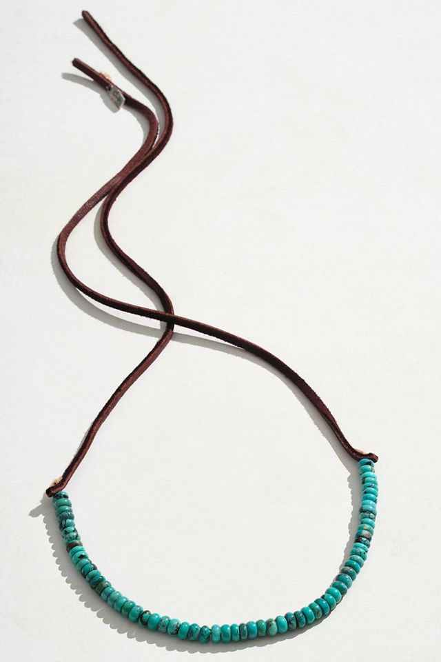 CLP Turquoise Leather Necklace #1