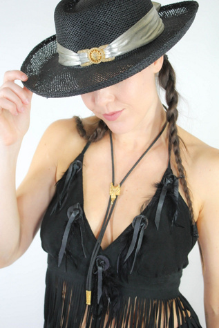 1980s Palm Desert Black Woven Western Hat Selected By Moons + Junes Vintage