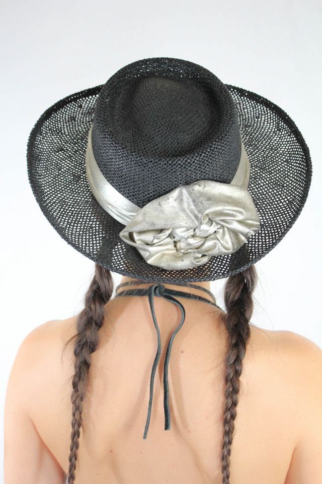 1980s Palm Desert Black Woven Western Hat Selected By Moons + Junes Vintage #1
