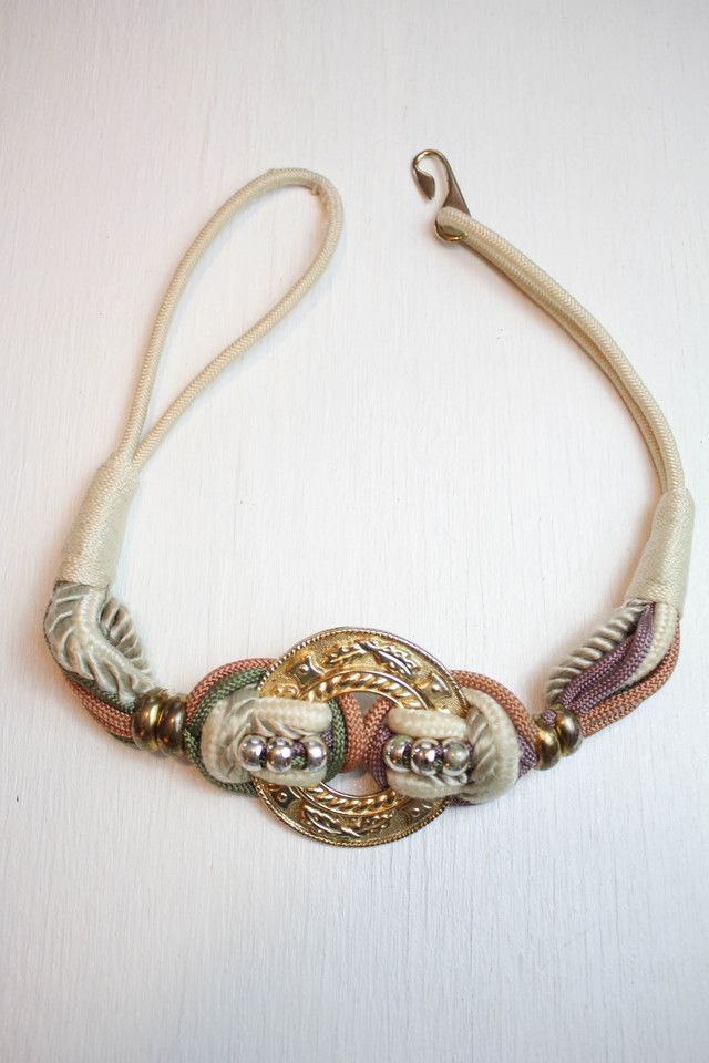 1980s Braided Pastel Medallion Belt Selected By Moons + Junes Vintage #2