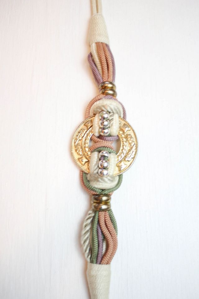 1980s Braided Pastel Medallion Belt Selected By Moons + Junes Vintage #3