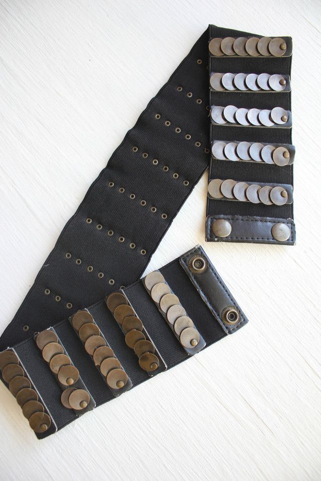 Y2K Vintage Stretchy Brass Coin Belt Selected By Moons + Junes Vintage #1