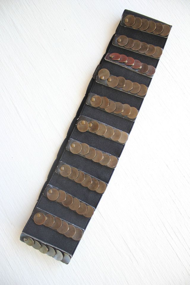 Y2K Vintage Stretchy Brass Coin Belt Selected By Moons + Junes Vintage #3