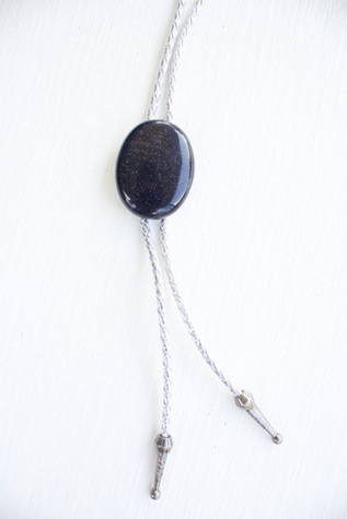 Vintage Western Midnight Sky Glitter Bolo Tie Selected By Moons + Junes Vintage