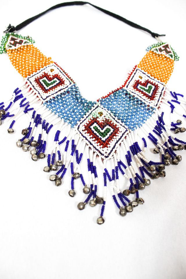 The Heart Patch Beaded Vintage Bib Necklace Selected By Moons + Junes Vintage #1