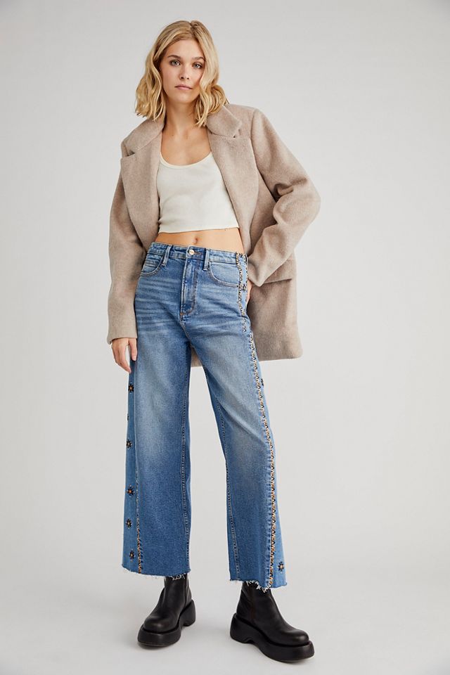 Driftwood Charlee Embroidered Wide-Leg Jeans #3