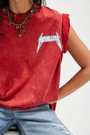 Metallica US Tour 1985 Tee by Daydreamer at Free People in Vintage Red Acid