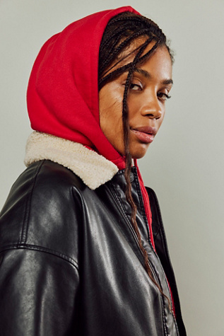 No Sweat Hoodie Balaclava at Free People in Cherry